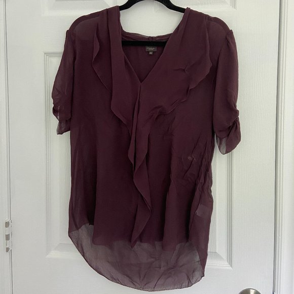 Aritzia Babaton Maroon Silk Blouse (Large) - Picture 1 of 3